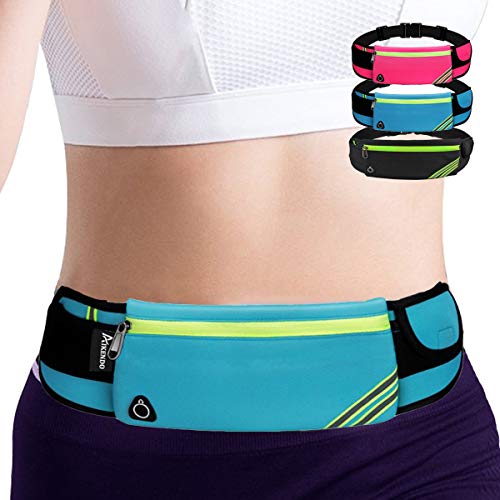 Running Belt Waist Pack Bag,Workout Gear,Gym Fitness Fanny Pack for Phone,Cell Phone Holder for Running,Jogging Pocket Belt for Women & Men,Running Accessories Compatible with iPhone 13 12 pro(Blue)