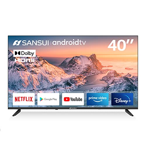 SANSUI ES40V1FA, 40 inch 1080p FHD Smart LED Android TV with Google Assistant(Voice Control), Screen Share, HDMI, USB(2022 Model-Android 11 OS)