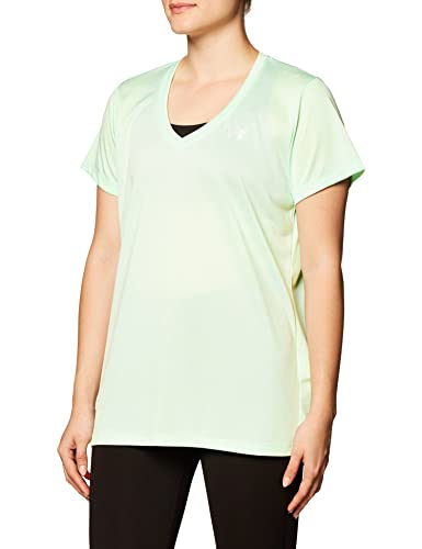 Under Armour Women's Tech V-Neck Twist Short-Sleeve T-Shirt , Aqua Foam (335)/Metallic Silver, X-Small